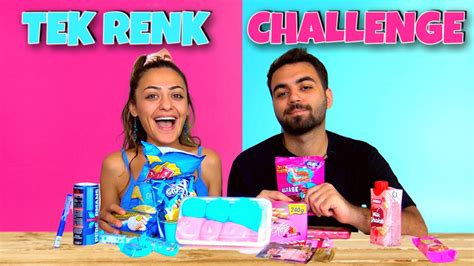 TEK RENK YEMEK CHALLENGE Pembe vs Mavi I Renk Meydan Okuması YouTube