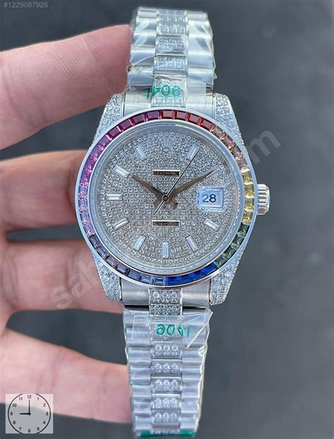 Rolex Rolex Datejust Iced Out Rainbow Effaf Kargo Kap Da Deme