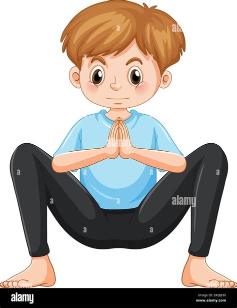 Sentadilla De Yoga Posen Ilustraci N De Personajes De Dibujos Animados