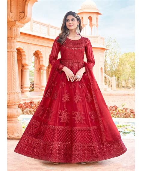 Red Anarkali Dress For Wedding