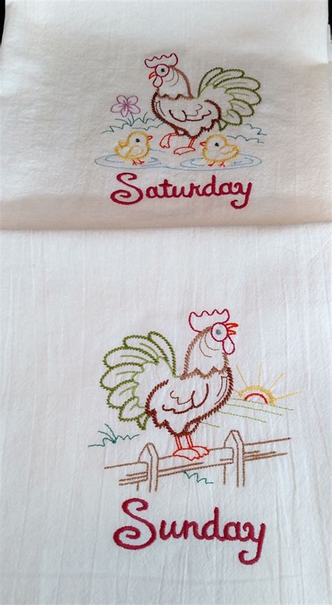 Days Of The Week Tea Towels Dish Towels Flour Sack Towels Etsy