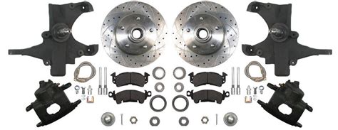 Sws Disc Brake Kit Front Chevy Drop Spindles Drilled Rotors