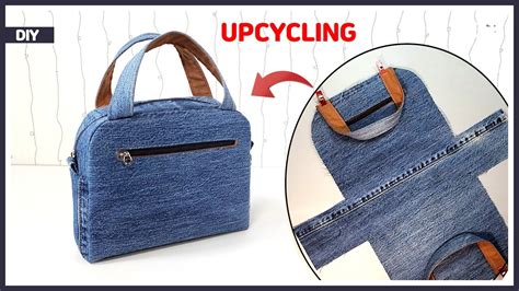 Diy Jeans Upcycling Ideas Denim Zipper Tote Bag Sewing Tutorial