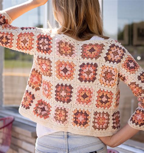 Granny Square Cardigan Crochet Pattern Pdf Instant Digital Etsy