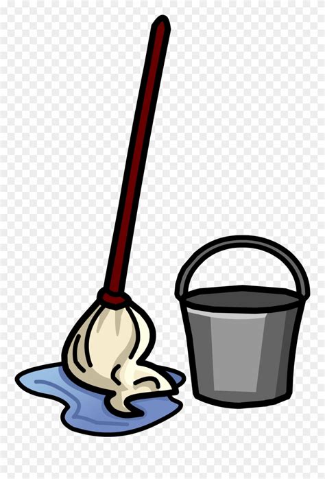 Bucket Broom Janitor Cleaning Ucket Transprent Png Mop And Bucket Png