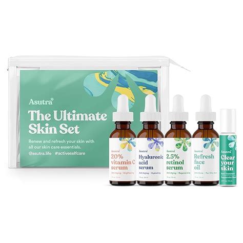 Buy Asutra Anti Acne Ultimate Skin Set 5 Products Renew Your Skin With Hyaluronic Retinol