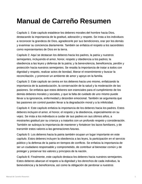 Resumen manual de Carreño Manual de Carreño Resumen 1 Manual de