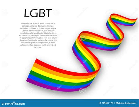 Waving Ribbon Or Banner With Lgbt Pride Flag Stock Vector