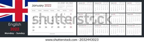 Calendar Planner 2022 Year Week Starts 库存矢量图（免版税）2032443023 Shutterstock