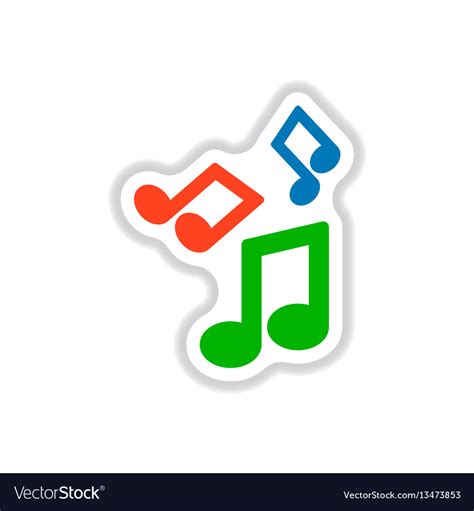 Color label design collection of music note Vector Image