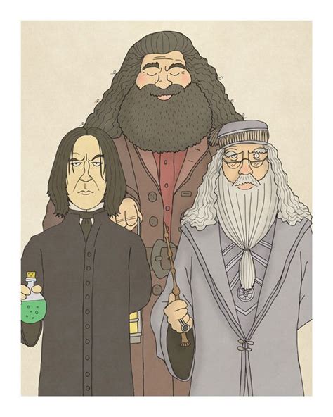 Harry Potter Group Snape Dumbledore And Hagrid By Carlbatterbee On