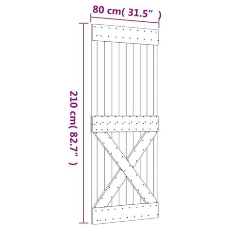 Dbaiyi Ddis Porte Coulissante Et Kit De Quincaillerie 80x210 Cm Pin