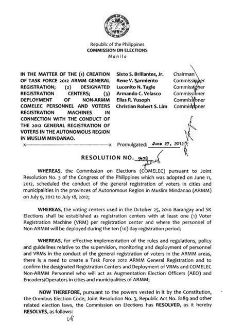 Comelec Resolution No. 9478 | PDF | Commission On Elections ...