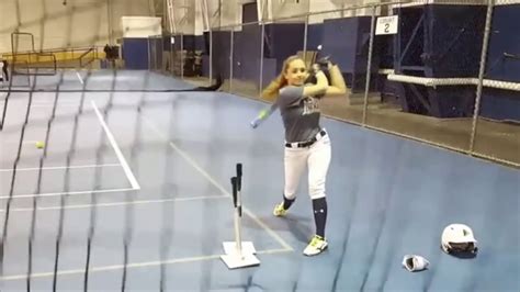 Softball Two Tee Hitting Drill Youtube