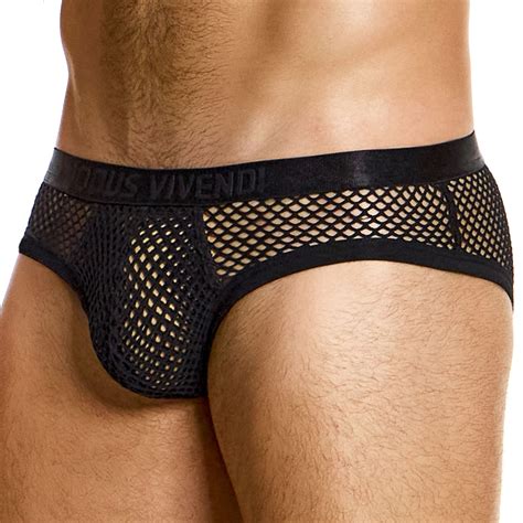 Modus Vivendi Slip Classic Through Mesh Noir Inderwear