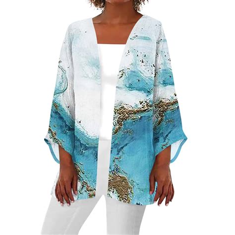 Paaisye Summer Cardigan For Women Boho Casual Kimono Cardigan Three