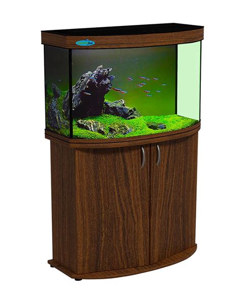 Аквариум 120 л Панорамный AquariumBest с тумбой цвет Орех 81х36х47 ...