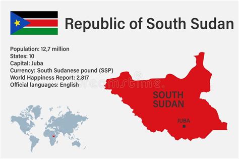 South Sudan Map Flag Stock Illustrations South Sudan Map Flag