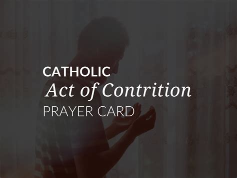 Catholic Act Of Contrition Prayer Card