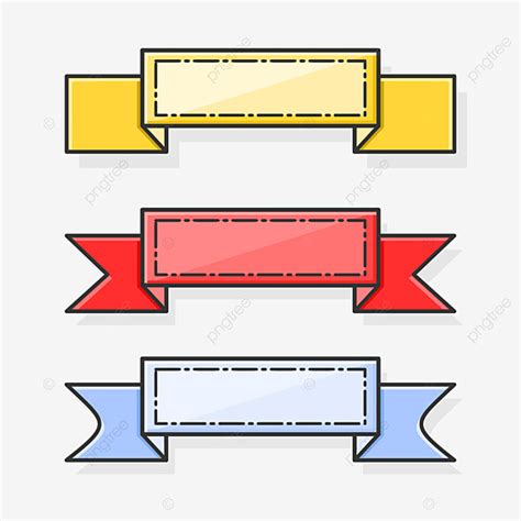 Title Ribbon Vector Art Png Title Ribbon Set Ribbon Set Colorful