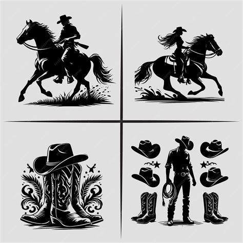 Premium Vector Cowboy Cowgirl Bundle Svg Vector Silhouette File