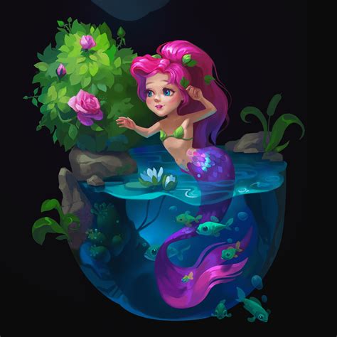 Pink mermaid on Behance