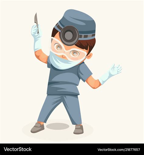 Cartoon doctor surgeon colorful poster Royalty Free Vector