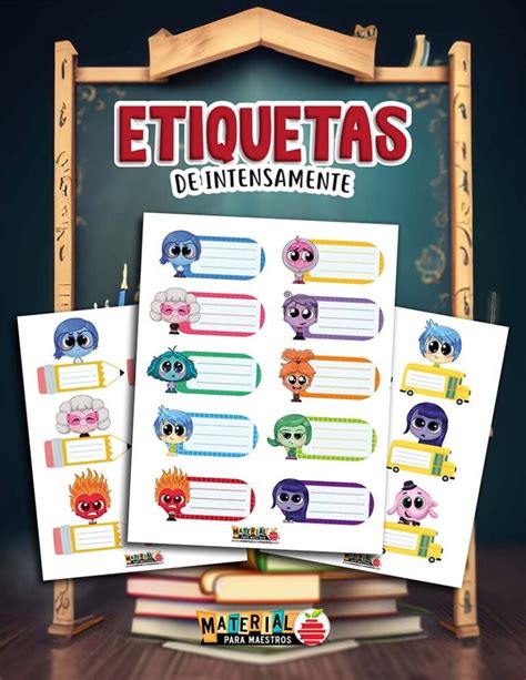 Etiquetas Para Tiles Escolares Con Tem Tica De Intensamente Material