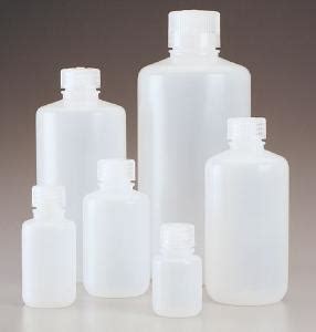 Economy Bottles Narrow Neck Round Hdpe With Screw Cap Nalgene Vwr