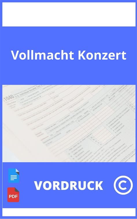 Vollmacht Konzert Vordruck Vorlage Muster Formular