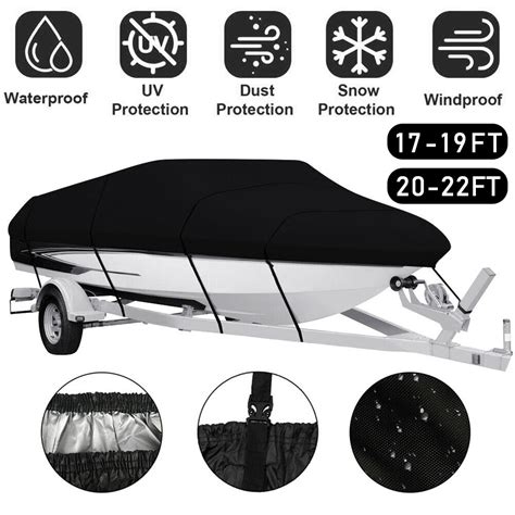 Waterproof And Sunscreen Heavy Duty Boat Cover With Storage Bag Fits V