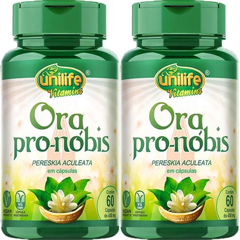 Kit 2x Ora Pro Nóbis 60 Cápsulas 450mg Unilife Vitamins Submarino