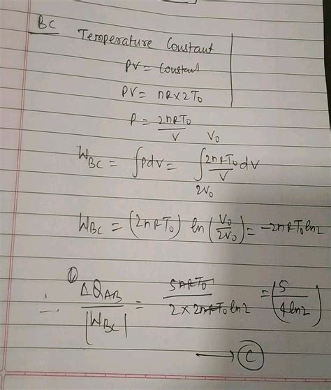 An Ideal Monoatomic Gas Undergoes A Cyclic Process ABCA As Shown In The