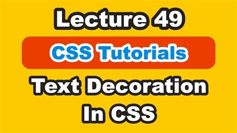 Text Decoration In Css Text Decoration In Html Html Css Text