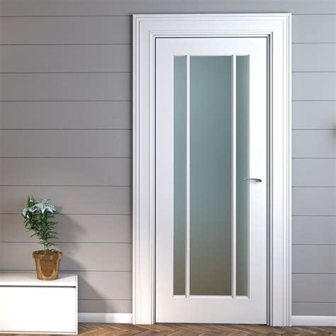 2032x813x35mm (80x32") Lincoln Glazed White Frosted Internal Door