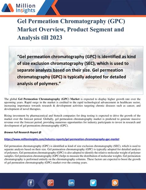 Ppt Gel Permeation Chromatography Gpc Market Overview Product