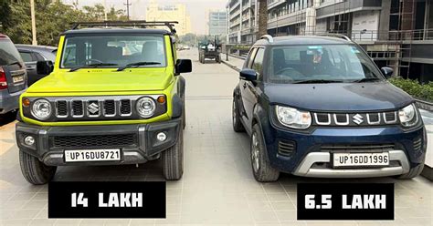 Maruti Suzuki Jimny 4x4 Suv Next To An Ignis Hatchback Street Presence