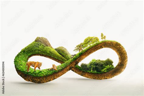 3d Illustration Of Infinity Environment Concept Infinite Earth Land