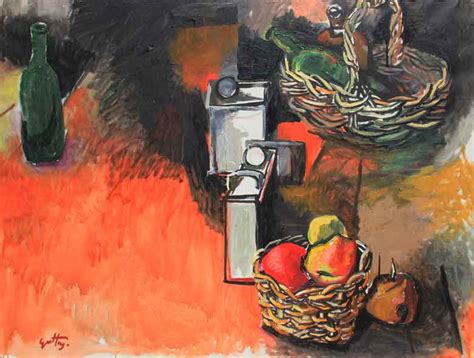 Renato GUTTUSO Bagheria 1912 Roma 1987 Natura Morta 1960 Olio Su