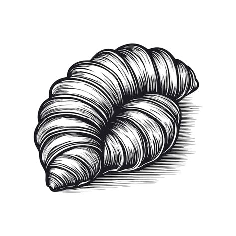 Vector Croissant Boceto Dibujado A Mano En El Estilo De Dibujos