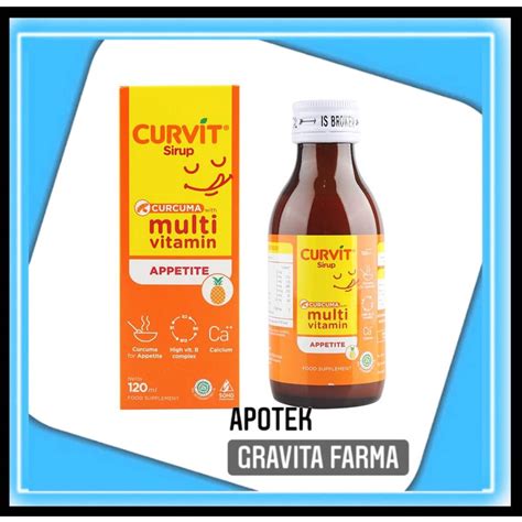 Jual Curvit Kunyit Sirup Multivitamin Untuk Nafsu Makan Shopee Indonesia