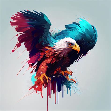 American eagle on colorful splash | Premium AI-generated image