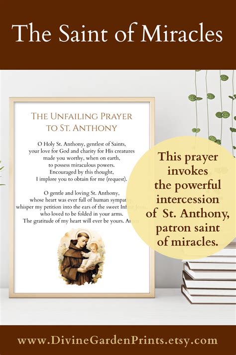 Unfailing Prayer To St Anthony Printable St Anthony Of Padua Prayer