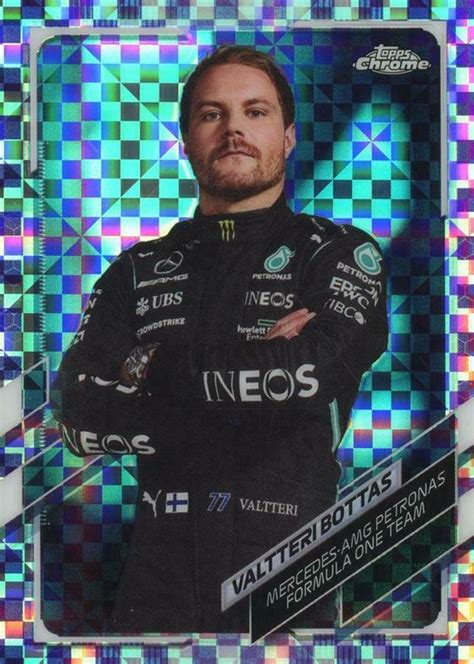 Valtteri Bottas 2021 Topps Chrome Formula 1 2 Purple Checker Flag