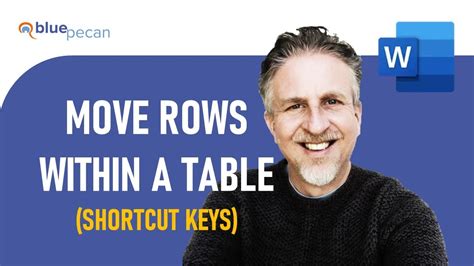 Move Rows Within Table In Word Keyboard Short Cut To Move Rows