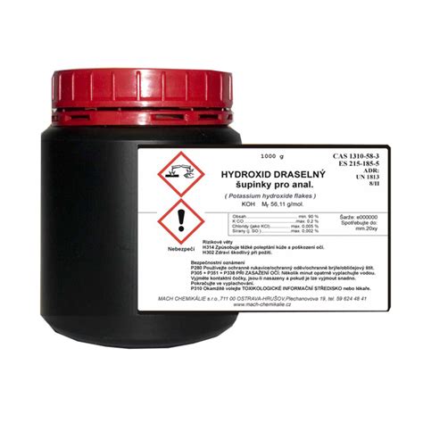 Hydroxid draselný čistý (KOH) 500g - H2 shop