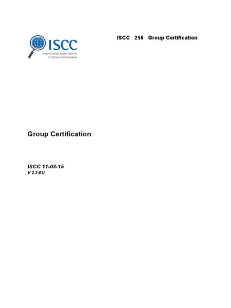 Iscc 256 Group Certification Pdf Internal Audit Audit