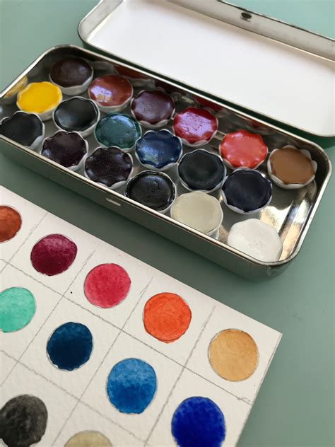 Limited Edition Watercolor Handmade Paint 18 Ceramic Half Pans