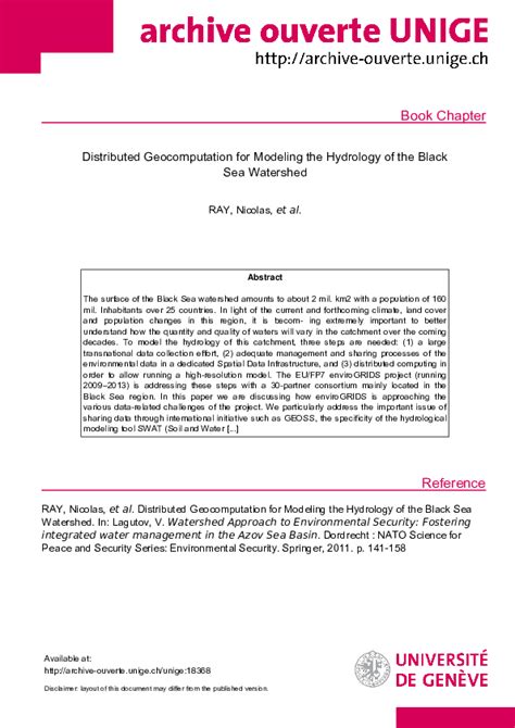 Pdf Geocomputation For Modeling The Hydrology Of The Black Sea