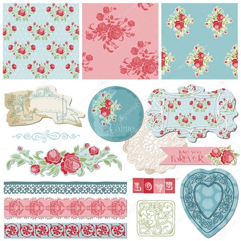 Scrapbook Design Elements Vintage Flowers In Vector Stock Vector